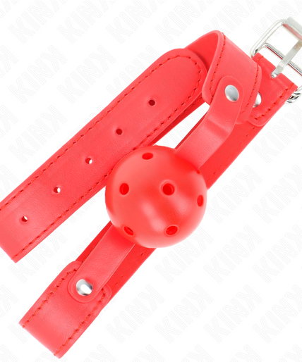 KINK - RED BREATHABLE BALL 4.5 CM GAG 65 x 2.5 CM KINK - RED BREATHABLE BALL 4.5 CM GAG 65 x 2.5 CM