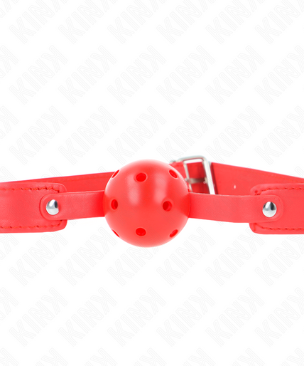 KINK - RED BREATHABLE BALL 4.5 CM GAG 65 x 2.5 CM KINK - RED BREATHABLE BALL 4.5 CM GAG 65 x 2.5 CM