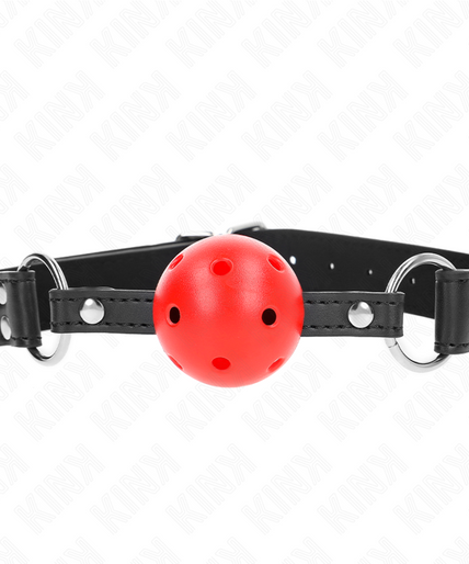 KINK - BREATHABLE BALL 4 CM GAG WITH DOUBLE RIVET LEATHER 62.5 x 2.5 CM ADJUSTABLE 42-58 CM KINK - BREATHABLE BALL 4 CM GAG WITH DOUBLE RIVET LEATHER 62.5 x 2.5 CM ADJUSTABLE 42-58 CM