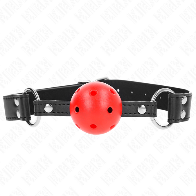 KINK - ADEMENDE BAL KNEVEL 4 CM MET DUBBELE KLINKNAGEL LEER 62,5 x 2,5 CM VERSTELBAAR 42-58 CM