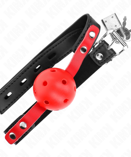 KINK - RED HOLLOW HARD BALL 4 CM GAG BLACK STRAP 60 x 2 CM ADJUSTABLE 37-52 CM KINK - RED HOLLOW HARD BALL 4 CM GAG BLACK STRAP 60 x 2 CM ADJUSTABLE 37-52 CM