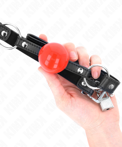 KINK - BALL 4 CM GAG WITH LOCK RED BALL BLACK STRAP 60 x 2 CM KINK - BALL 4 CM GAG WITH LOCK RED BALL BLACK STRAP 60 x 2 CM
