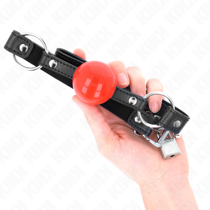 Kink – Ball 4 cm bit met slot rode bal zwarte band 60 x 2 cm