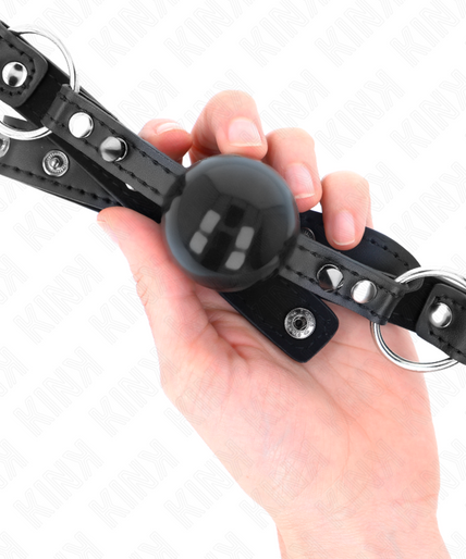 KINK - BALL 4 CM GAG WITH TIP RIVET AND SNAP LOCK 65 x 2 CM KINK - BALL 4 CM GAG WITH TIP RIVET AND SNAP LOCK 65 x 2 CM