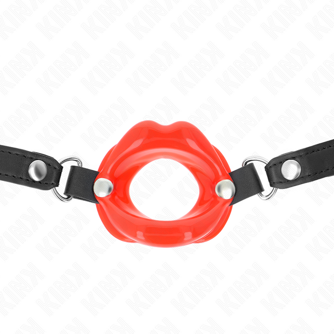 Kink – Lip 8 Cm Gag With Red Leatherette Strap 63 X 2 Cm Adjustable 39 – 58 Cm