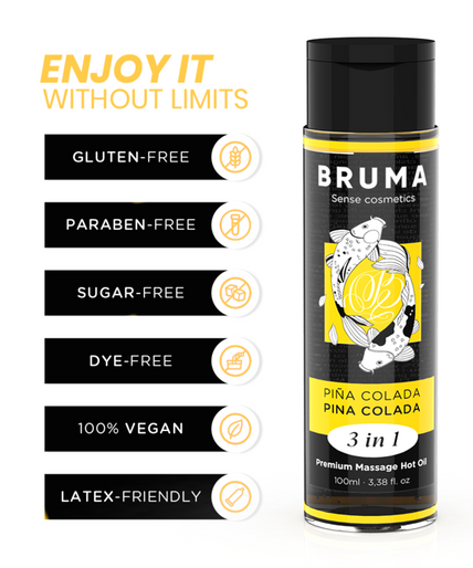 BRUMA - PREMIUM MASSAGE HETE OLIE PINA COLADA 3 IN 1 - 100 ML BRUMA - PREMIUM MASSAGE HETE OLIE PINA COLADA 3 IN 1 - 100 ML