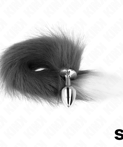 KINK - ANAL PLUG SIZE S 7 X 3 CM WITH SYNTHETIC TAIL 40 CM GREY AND WHITE KINK - ANAL PLUG SIZE S 7 X 3 CM WITH SYNTHETIC TAIL 40 CM GREY AND WHITE