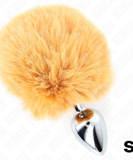 KINK - STAINLESS STEEL PLUG 7 x 3 CM WITH BEIGE FAUX FUR RABBIT TAIL 8 CM KINK - STAINLESS STEEL PLUG 7 x 3 CM WITH BEIGE FAUX FUR RABBIT TAIL 8 CM