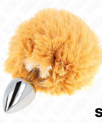 KINK - STAINLESS STEEL PLUG 7 x 3 CM WITH BEIGE FAUX FUR RABBIT TAIL 8 CM KINK - STAINLESS STEEL PLUG 7 x 3 CM WITH BEIGE FAUX FUR RABBIT TAIL 8 CM