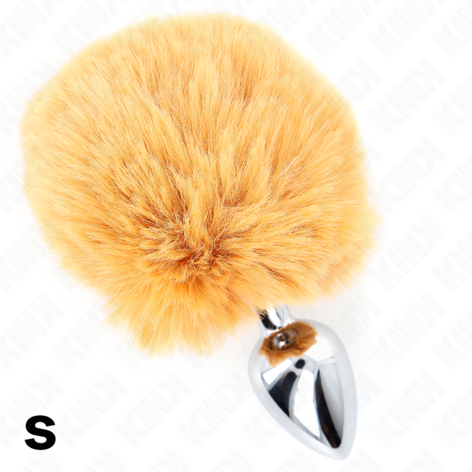 Kink – Stainless Steel Plug 7 X 3 Cm With Beige Faux Fur Rabbit Tail 8 Cm