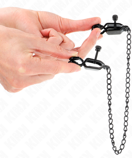 KINK - FLAT CHAIN NIPPLE CLAMPS BLACK 30 CM KINK - FLAT CHAIN NIPPLE CLAMPS BLACK 30 CM