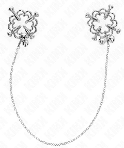 KINK - METAL FLOWER NIPPLE CLAMPS WITH CHAIN KINK - METAL FLOWER NIPPLE CLAMPS WITH CHAIN