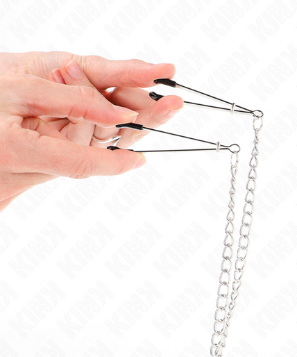 KINK - TRIPLE NIPPLE AND CLIT CLAMPS WITH CHAIN MODEL 1 KINK - TRIPLE NIPPLE AND CLIT CLAMPS WITH CHAIN MODEL 1