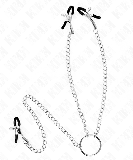 KINK - TRIPLE NIPPLE AND CLIT CLAMPS WITH CHAIN MODEL 0 KINK - TRIPLE NIPPLE AND CLIT CLAMPS WITH CHAIN MODEL 0
