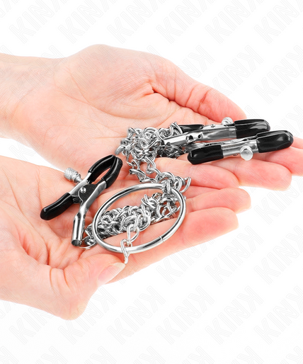 KINK - TRIPLE NIPPLE AND CLIT CLAMPS WITH CHAIN MODEL 0 KINK - TRIPLE NIPPLE AND CLIT CLAMPS WITH CHAIN MODEL 0