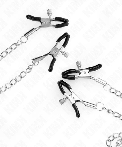 KINK - 4 NIPPLE AND CLIT CLAMPS ADJUSTABLE SILVER KINK - 4 NIPPLE AND CLIT CLAMPS ADJUSTABLE SILVER