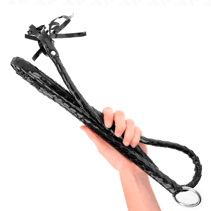 Kink – Lange glanzende pvc zweep 138 cm