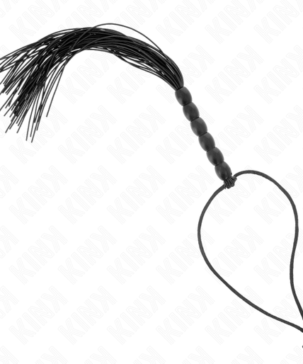 KINK - MINI SILICONE WHIP WITH 6 BLACK BEADS 26 CM KINK - MINI SILICONE WHIP WITH 6 BLACK BEADS 26 CM