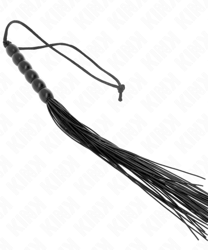 KINK - MINI SILICONE WHIP WITH 6 BLACK BEADS 26 CM KINK - MINI SILICONE WHIP WITH 6 BLACK BEADS 26 CM