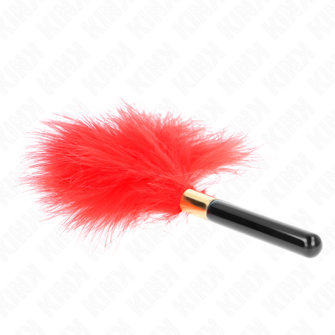 Pleasurements – Kink – Rote Goldene Metall-Kitzelfedern 18 cm