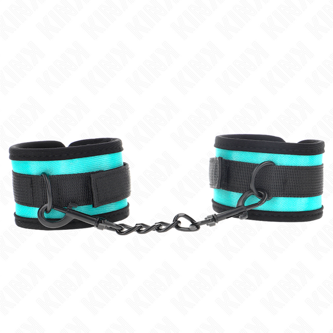 Kink – Hook And Loop Nylon Bind Wrist Restraints Black – Blue Adjustable 18 – 32 Cm X 5 Cm