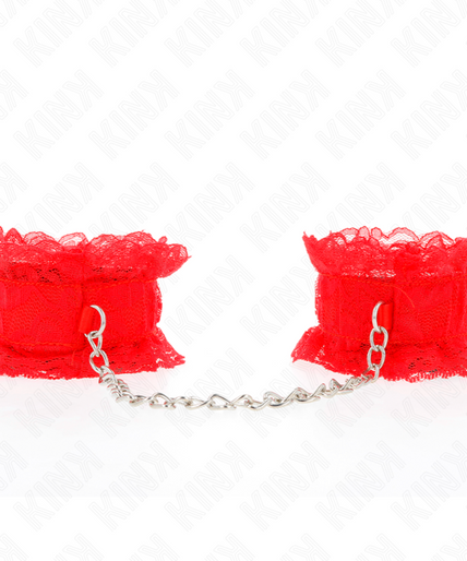 KINK - LACE ELASTIC WRIST RESTRAINTS RED KINK - LACE ELASTIC WRIST RESTRAINTS RED
