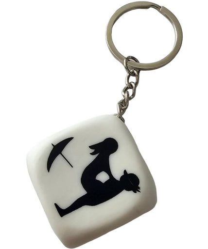 DIABLO PICANTE - WHITE DICE KEYCHAIN WITH POSES DIABLO PICANTE - WHITE DICE KEYCHAIN WITH POSES