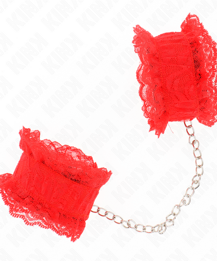 KINK - LACE ELASTIC WRIST RESTRAINTS RED KINK - LACE ELASTIC WRIST RESTRAINTS RED