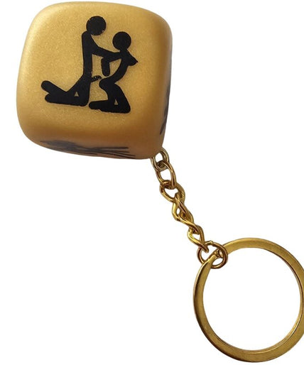 DIABLO PICANTE - GOLDEN DICE KEYCHAIN WITH POSES DIABLO PICANTE - GOLDEN DICE KEYCHAIN WITH POSES