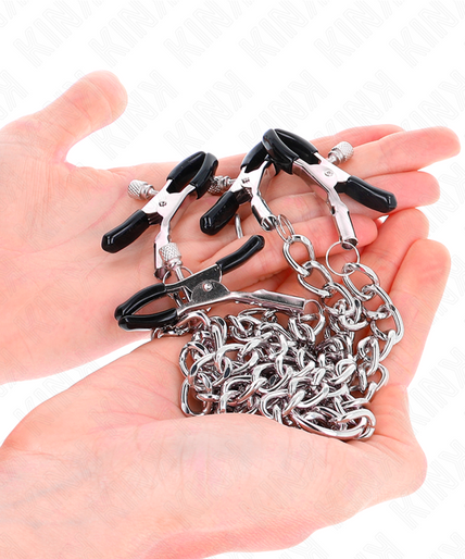 KINK - 4 CHAIN NIPPLE CLAMPS 32 CM WITH LITTLE CHAINS 14 CM KINK - 4 CHAIN NIPPLE CLAMPS 32 CM WITH LITTLE CHAINS 14 CM
