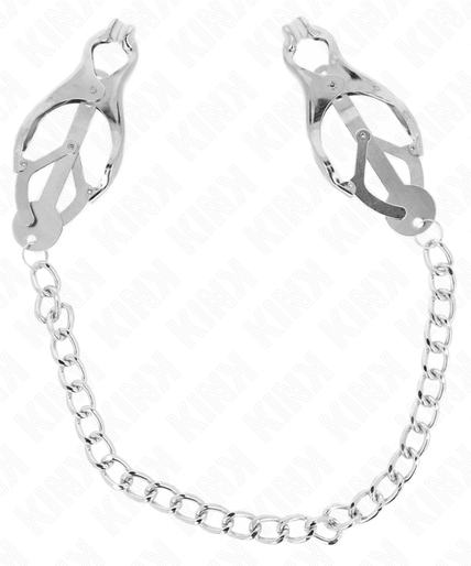 KINK - JAPANESE CLOVER NIPPLE CLAMPS WITH CHAIN SILVER 30 CM KINK - JAPANESE CLOVER NIPPLE CLAMPS WITH CHAIN SILVER 30 CM
