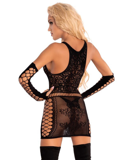 LIVCO CORSETTI FASHION - MARLAMINA XG030 CHEMISA + GLOVES BLACK S/L LIVCO CORSETTI FASHION - MARLAMINA XG030 CHEMISA + GLOVES BLACK S/L