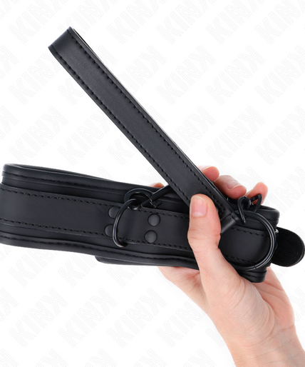 KINK - NEOPRENE BONDAGE COLLAR MODEL 1 WITH BELT 78 CM ADJUSTABLE 37.5 X 49.5 CM KINK - NEOPRENE BONDAGE COLLAR MODEL 1 WITH BELT 78 CM ADJUSTABLE 37.5 X 49.5 CM