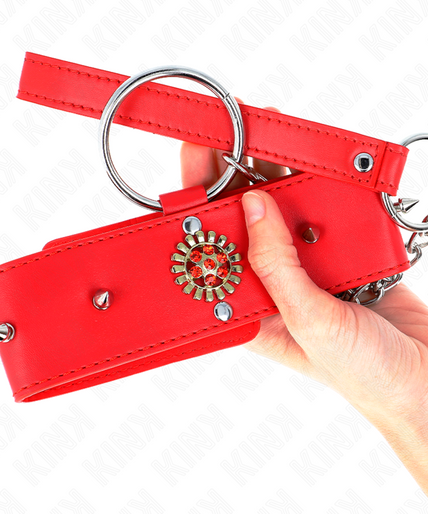 KINK - RED DIAMOND NECKLACE WITH BELT 65 CM AJDUSTABLE 35-51 CM X 7 CM KINK - RED DIAMOND NECKLACE WITH BELT 65 CM AJDUSTABLE 35-51 CM X 7 CM