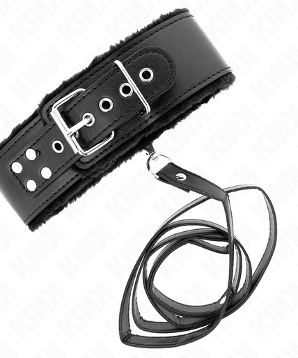 KINK - NECKLACE WITH LEASH 116 CM WITH SILVER STUDS MODEL 4 BLACK ADJUSTABLE 40-48 CM X 6 CM KINK - NECKLACE WITH LEASH 116 CM WITH SILVER STUDS MODEL 4 BLACK ADJUSTABLE 40-48 CM X 6 CM