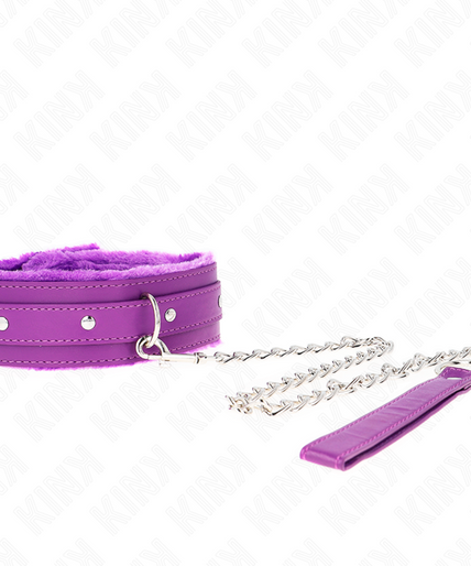 KINK - COLLAR WITH LEASH 65 CM WITH RESTRICTIONS PURPLE 36-42 CM X 5.5 CM KINK - COLLAR WITH LEASH 65 CM WITH RESTRICTIONS PURPLE 36-42 CM X 5.5 CM