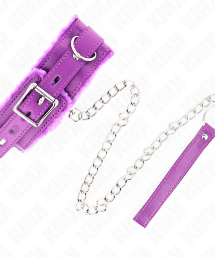 KINK - COLLAR WITH LEASH 65 CM WITH RESTRICTIONS PURPLE 36-42 CM X 5.5 CM KINK - COLLAR WITH LEASH 65 CM WITH RESTRICTIONS PURPLE 36-42 CM X 5.5 CM