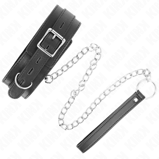 KINK – HALSBAND MET RIEM 65 CM MET BAND ZWART 54 X 4,5 CM