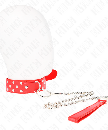 KINK - RING RIVET STRAP NECKLACE WITH BELT 65 CM RED ADJUSTABLE 36-50 CM X 3.8 CM KINK - RING RIVET STRAP NECKLACE WITH BELT 65 CM RED ADJUSTABLE 36-50 CM X 3.8 CM