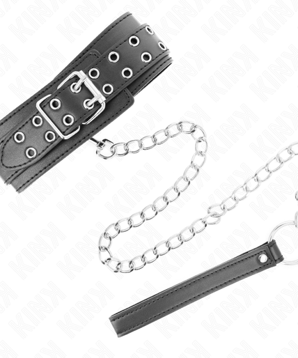 KINK - NECKLACE WITH STRAP 65 CM SILVER BUCKLES ADJUSTABLE 33-46 CM X 5.5 CM KINK - NECKLACE WITH STRAP 65 CM SILVER BUCKLES ADJUSTABLE 33-46 CM X 5.5 CM