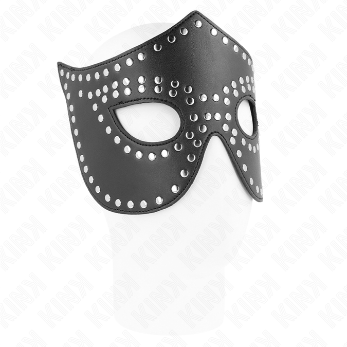 KINK - IMITATIELEDEREN MASKER MET KLINKNAGELS MODEL 2 30 x 12 CM