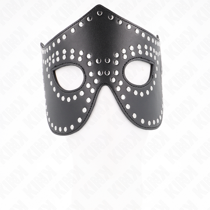 KINK - IMITATIELEDEREN MASKER MET KLINKNAGELS MODEL 2 30 x 12 CM
