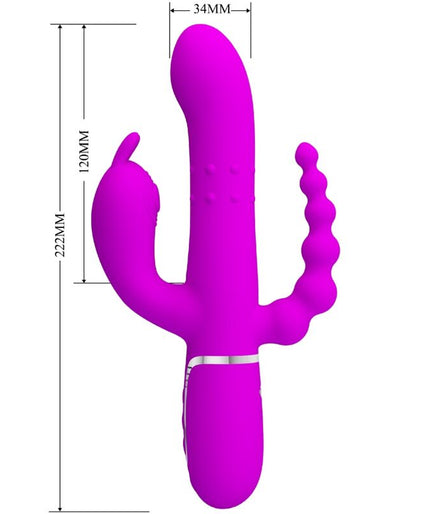 PRETTY LOVE - CAMMY DRIEVOUDIGE VIBRATOR MULTIFUNCTIONEEL 4 IN 1 ROZE PRETTY LOVE - CAMMY DRIEVOUDIGE VIBRATOR MULTIFUNCTIONEEL 4 IN 1 ROZE