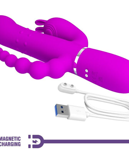 PRETTY LOVE - CAMMY DRIEVOUDIGE VIBRATOR MULTIFUNCTIONEEL 4 IN 1 ROZE PRETTY LOVE - CAMMY DRIEVOUDIGE VIBRATOR MULTIFUNCTIONEEL 4 IN 1 ROZE