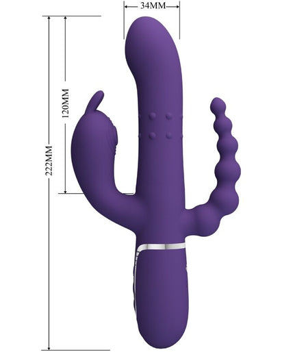 PRETTY LOVE - CAMMY DRIEVOUDIGE VIBRATOR MULTIFUNCTIONEEL 4 IN 1 PAARS PRETTY LOVE - CAMMY DRIEVOUDIGE VIBRATOR MULTIFUNCTIONEEL 4 IN 1 PAARS
