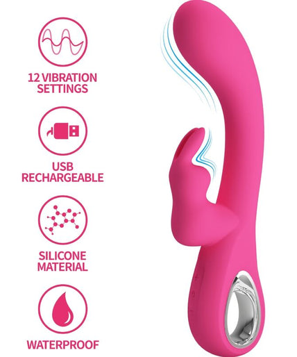 PRETTY LOVE - NOVAK RABBIT VIBRATOR 12 VIBRATIONS PINK PRETTY LOVE - NOVAK RABBIT VIBRATOR 12 VIBRATIONS PINK