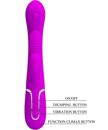 PRETTY LOVE - SHANIA TRIPLE RABBIT VIBRATOR MULTIFUNCTION PINK PRETTY LOVE - SHANIA TRIPLE RABBIT VIBRATOR MULTIFUNCTION PINK