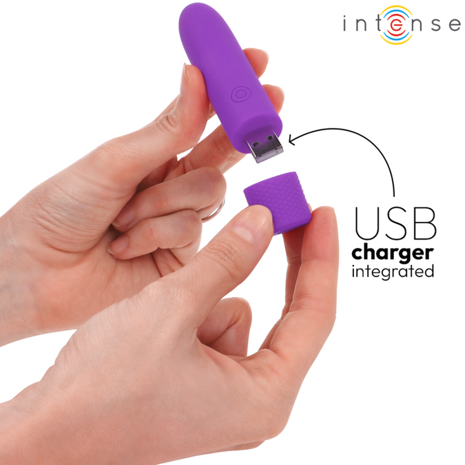 Intense – Symone Usb Rechargeable Vibrating Bullet 8 Vibrations Purple 10 X 2.2 Cm