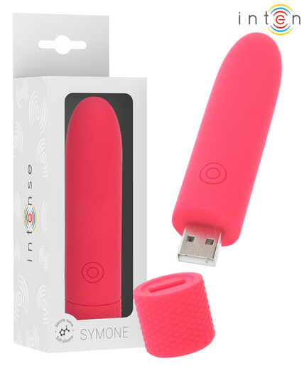 INTENSE - SYMONE USB RECHARGEABLE VIBRATING BULLET 8 VIBRATIONS RED 10 X 2.2 CM INTENSE - SYMONE USB RECHARGEABLE VIBRATING BULLET 8 VIBRATIONS RED 10 X 2.2 CM