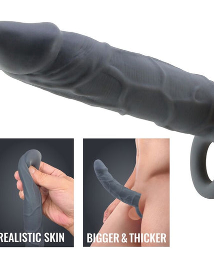 PRETTY LOVE - REALISTIC SKIN PENIS SLEEVE DARK GREY PRETTY LOVE - REALISTIC SKIN PENIS SLEEVE DARK GREY
